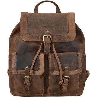 STILORD 'Nora' Großer Lederrucksack Vintage Hochwertiger Daypack 13.3 Zoll Rucksack-Handtasche für Schule Office Uni Freizeit Büro Echtes Leder für Damen und Herren, Farbe:calais - braun
