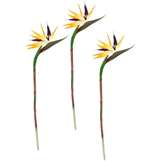 Künstliche Blume Strelitzie Paradiesvogelblume Exotischer Dekozweig Zweig Einzelblume Dekoblume Tropische Vase Arrangement Gesteck Stielblume Gold Hochzeit Hawaii Party Themenparty Dekoration