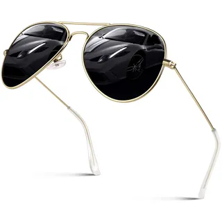 GQUEEN Pilotenbrille Herren Damen Polarisierte Sonnenbrille Pilot Leichte Metalllegierung 58MM 62MM UV400