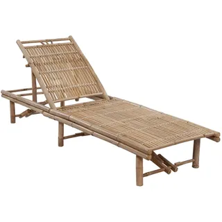 vidaXL Garten-Sonnenliege mit Auflage Bambus - Beige