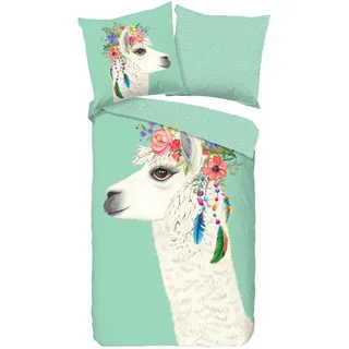 Good Morning Joey Lama Grün 135 x 200 cm + 80 x 80 cm