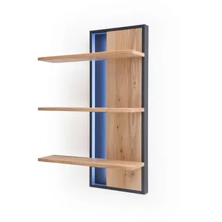 Livetastic Wandregal , Anthrazit, Eichefarben , Holz, Holzwerkstoff , Eiche , furniert, massiv , 70x105x25 cm , Made in Eu , Beimöbel erhältlich , Wohnzimmer, Regale, Wandregale
