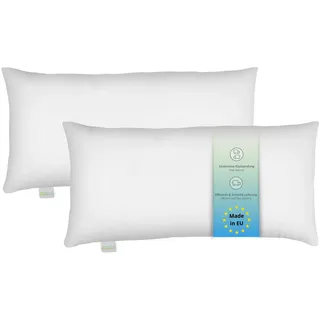 Bodyprotect 2er Set Ecoline Kissen 40x80 cm, Schlafkissen, Bett Kopfkissen 40 x 80 cm, 100% Mikrofaser, Polster, Pillow, Bettkissen Allergiker, waschbar, Made in EU
