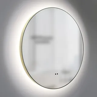 Talos LED Badspiegel Rund Verona Shine in matt Ø50 cm - Spiegel mit Hand Wave Sensor Funktion - feuchtraumgeeignet durch Aluminiumrahmen
