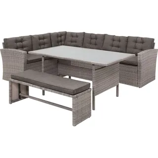 Beliani Gartenmöbel Set Loungeset grau