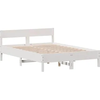 vidaXL Massivholzbett ohne Matratze Weiß 160x200 Kiefernholz - Weiß