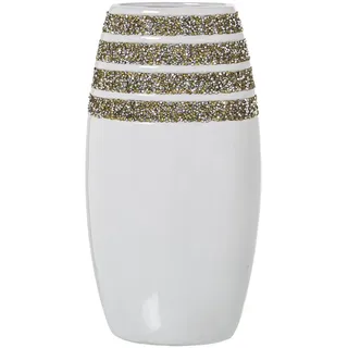 Alexandra House Living Vase, weiß, Keramik, 11 x 15 x 28 cm, 16 x 9 x 30 cm