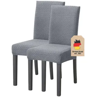 Stuhlhusse (2-tlg. Set) , Grau , Kunststoff , 1x38 cm , Heimtextilien, Bezüge, Stuhlhussen