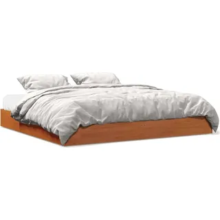 vidaXL Massivholzbett ohne Matratze Wachsbraun 180x200 Kiefernholz - Braun