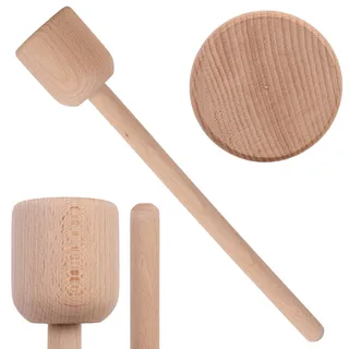 KADAX Krautstampfer aus Holz, 40 x 6 cm, Sauerkrautstampfer, Stampfer für Fermentieren von Sauerkraut, Kartoffelstampfer, Holzstößel, Handstampfer, Holzstampfer