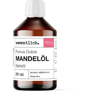wesentlich. Mandelöl 250ml - 100% reines Basisöl - natürliche Pflege für Haut, Haar und Gesicht - pure Pflege ohne Zusatzstoffe