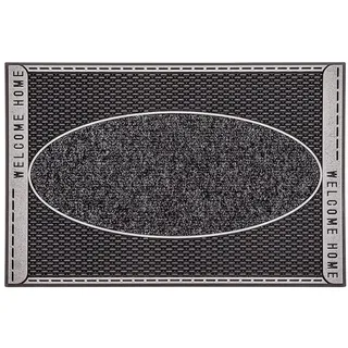 CarFashion Pur|Dualclean – Fussmatte| Türmatte| Fußabtreter | Schmutzfangmatte | Sauberlaufmatte | Eingangsmatte| für Innen und Aussen | Anthrazit-Metallic Oberfläche | Tpe-VC 100% Nachhaltig |Scraper-Noppen mit Robustem Textilbelag | Größe Ca, Anthrazit-Metallic Oberfäche, 59 x 39 cm