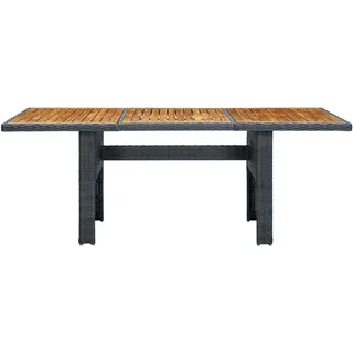 vidaXL Gartentisch 200 x 100 x 74 cm dunkelgrau/braun