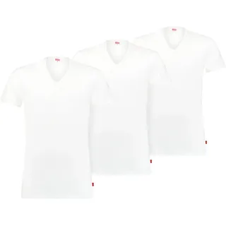 Levi's T-Shirt Herren 3er Pack Bequem sitzend weiß L