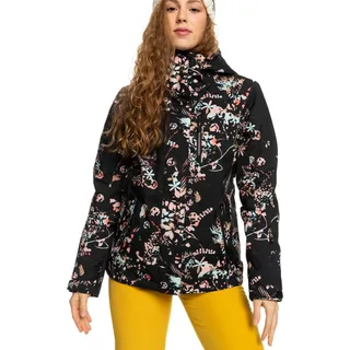 Women's Roxy Jetty Insulated Skijacke schwarz mit Blumen XS - Schwarz