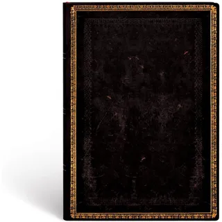 Paperblanks - Faux Leder schwarzes Marokkoleder - Notizbuch Midi Flexi Liniert - 176 Seiten, Midi (180 x 130)