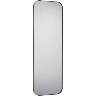 Wandspiegel , Schwarz , Glas, Metall , rechteckig , 50x150x3 cm , senkrecht und waagrecht montierbar, Ganzkörperspiegel , Garderobe, Garderobenspiegel
