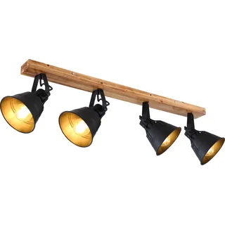 GLOBO Günther 4 E27 Holz schwarz-braun