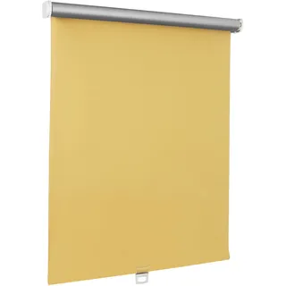 Print Cycero packaging Springrollo Thermo - Mittelzugrollo - Sonnenschutz, Sichtschutz, Blendschutz - 170 x 180 cm gelb - Schnapprollo - Verdunkelungsrollo - Stoff Rollo - Thermorollo