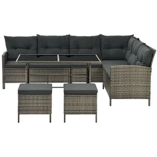 Juskys Manacor Loungeset grau meliert