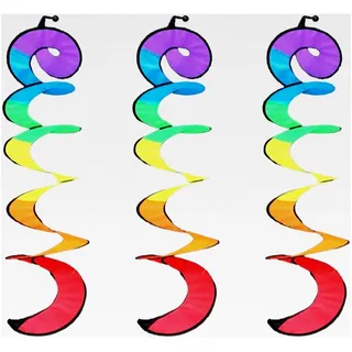 3 Stück Spiral-Windmühle, Outdoor-Windfahne, Camping-Spirale Windspinner Regenbogen-Windspirale
