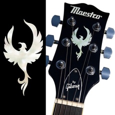 Inlay Sticker für Gitarre Kopfplatte Phoenix Bird White Pearl