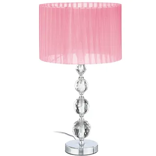 Relaxdays Tischlampe Kristall Rosa