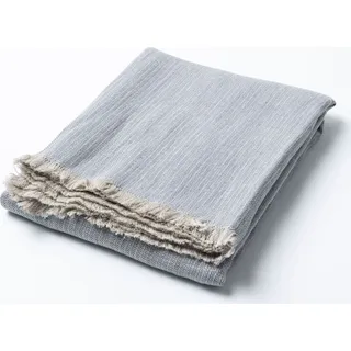 Decke mit Fransen, blau, 165x210 - Blau