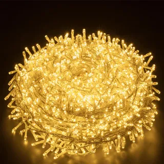 Elegear 1000 LED Lichterkette Außen 25M Weihnachtsbeleuchtung Strombetrie | Warmweiß Cluster Lichterkette 25m 8 Modi Weihnachtsdeko für Innen Außen Neujahr Weihnachtsbaum Party Garten Hochzeit