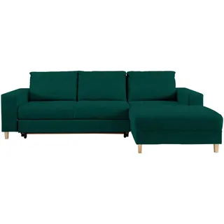 Ti'me Ecksofa , Grün , Textil , Buche , massiv , Uni , Ottomane rechts, L-Form , 260x160 cm , Stoffauswahl, seitenverkehrt erhältlich, Schlafen auf Sitzhöhe , Wohnzimmer, Sofas & Couches, Wohnlandschaften, Ecksofas