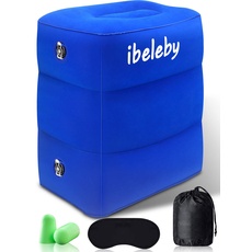 iBeleby® Flugzeug Fußstütze, Aufblasbares Reisekissen für Kinder zum Schlafen, Höhenverstellbares Beinstützkissen in Büro & Zuhause, Reise-Bettkasten für Kleinkinder, Tragbares Reisezubehör für Langen