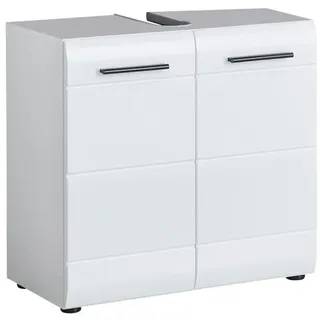 trendteam Waschbeckenunterschrank Skin 60 x 56 x 31 cm Weiß Hochglanz
