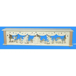 Beleuchtete Schwibbogenerhöhung Reh mit Haus Größe =52x10cm NEU Lichterbogen