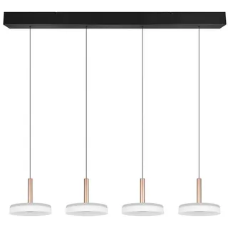 Trio Leuchten Led-Pendelleuchte, Braun, weiß Metall, Coffee 4-flammig Switch Dimmer B 115 cm