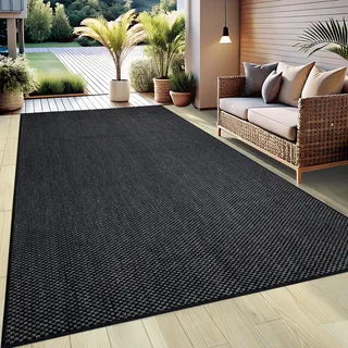 Teppich OTTO HOME "Venedig auch als Läufer erhältlich" Gr. 1, schwarz, B:60cm H:4mm L:110cm, Kunstfaser, Teppiche, Teppich, In- und Outdoor geeignet, Sisal-Optik, Wetterfest & UV-beständig, Topseller