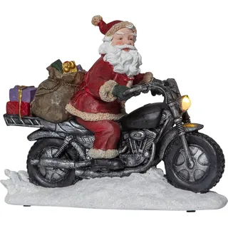 Star Trading LED-Weihnachtsszene "Merryville",Santa a. Motorrad