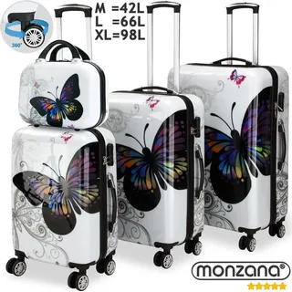 monzana Hartschalenkoffer Set 4-tlg. weiß/mehrfarbig