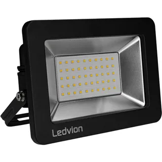 Ledvion LED Strahler Außen 50W wasserdicht IP65 6500K 4250lm | Schnellanschluss und verstellbare Halterung fuer Fassade Hof Garten und Betrieb