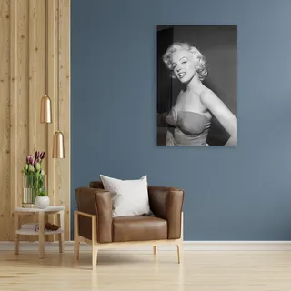 queence Acrylglasbild "Marilyn Monroe" Film  Filmfiguren  Filmszene  Foto  Frau  Portrait  Schwarz-Weiß  Stars Fine Art-Print in Galeriequalität, farbe bild(er): grau