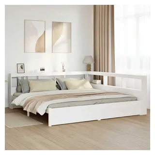 vidaXL Massivholzbett mit Regal ohne Matratze 160x200 cm Kiefernholz