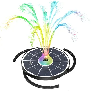 AISITIN 6.5W LED Solar Springbrunnen für Außen mit Fernbedienung, Solar Schwimmender Fontäne Pumpe mit 4 Sprüh Effekten,mit Akku und Gebührenpflichtig,Solarbrunnen für Draussen für Garten,Vogelbad