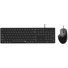RAPOO Keyboard/Mice Set NX8020 Wired USB Black - Tastatur & Maus Set - Nordisch - Schwarz