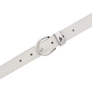 Ledergürtel MUSTANG "Harper", Damen, Gr. 110, weiß (100, weiß), Rindsleder, Gürtel Ledergürtel, schmale Form, 2,5 cm breit, aus Rindsleder, mit ovaler Schließe