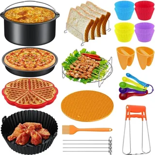 FUNYKICH Airfryer XXL Zubehör Silikonform 8 Zoll für 4.5-6.8L Luftfritteusen