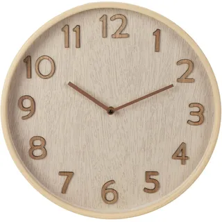 well home mobiliario & decoración Well Home Wanduhr 38,0 cm  Ø38 x 5 cm hellbraun