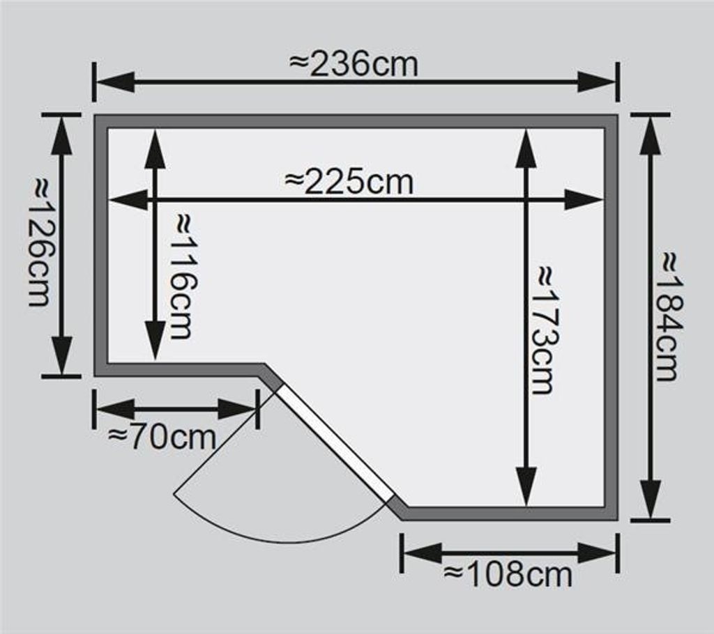 Bild von Sauna Amara 9 kW mit Ofen 9kW intern classic Tür