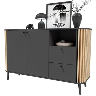 VCM Sideboard Pure in Grau/Naturfarben