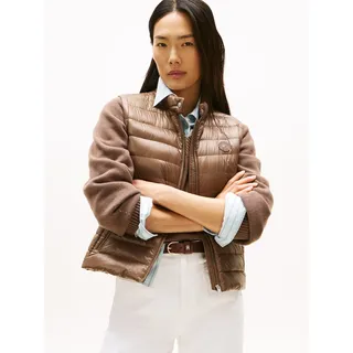 Steppweste TOMMY HILFIGER "UL DOWN REG MOCK NK VEST", Damen, Gr. XL (42), braun (hot coco), Web, Obermaterial: 100% Polyamid, unifarben, regular fit normal, Westen Steppweste