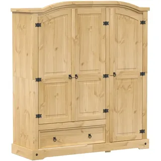 vidaXL Kleiderschrank Corona 151,5x52x170 cm Massivholz Kiefer - Braun
