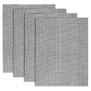 Grillmatten – 40 x 33 cm – 4-teilig – Schwarz – Antihaftbeschichtete Grill- und BBQ-Matten – Wiederverwendbar – Hitzebeständig – Geeignet für Gasgrills, Holzkohlegrills, Elektrogrills und Heißluftfritteusen - Schwarz